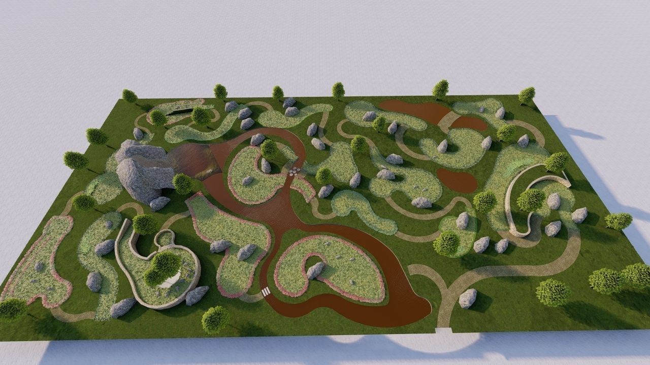 public park-Private Park Landscape 3D model_4