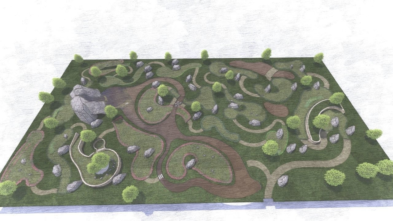 public park-Private Park Landscape 3D model_14