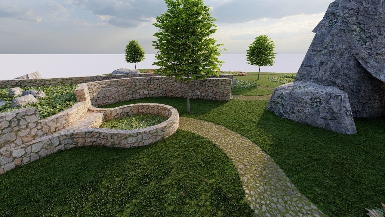 public park-Private Park Landscape 3D model_18