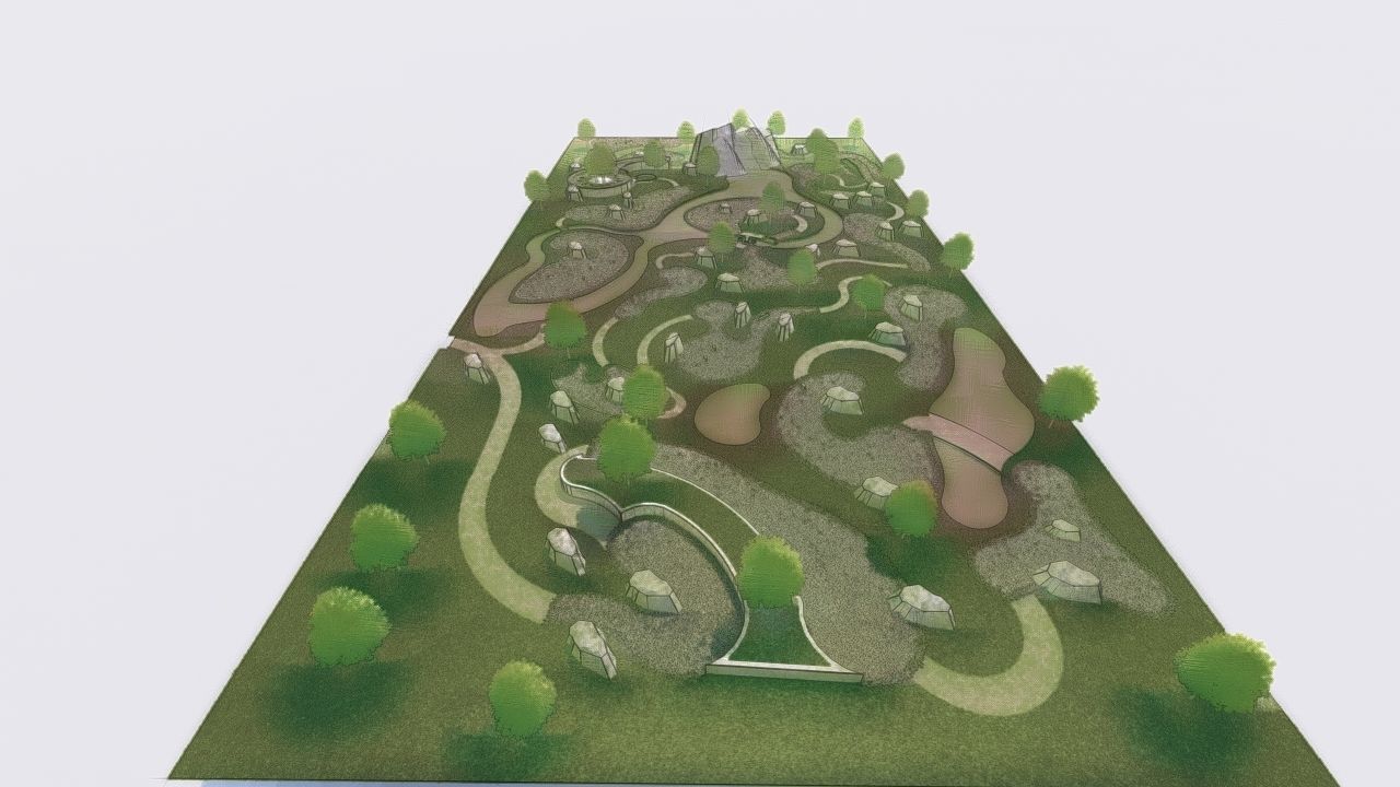 public park-Private Park Landscape 3D model_13