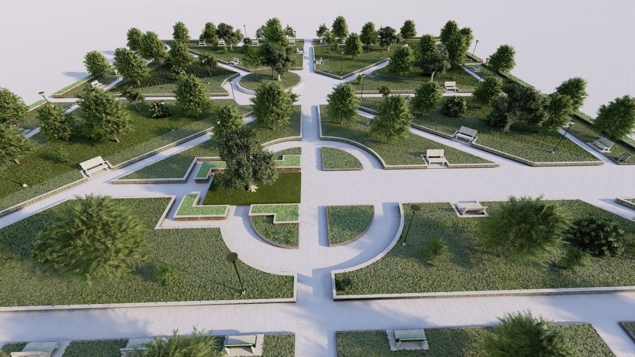 public park-Private Park Landscape 3D model_17