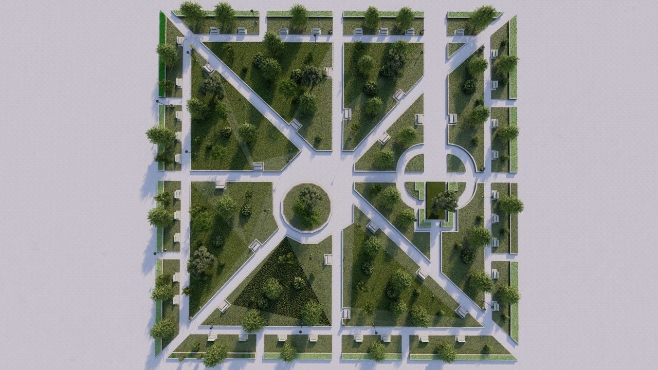 public park-Private Park Landscape 3D model_3