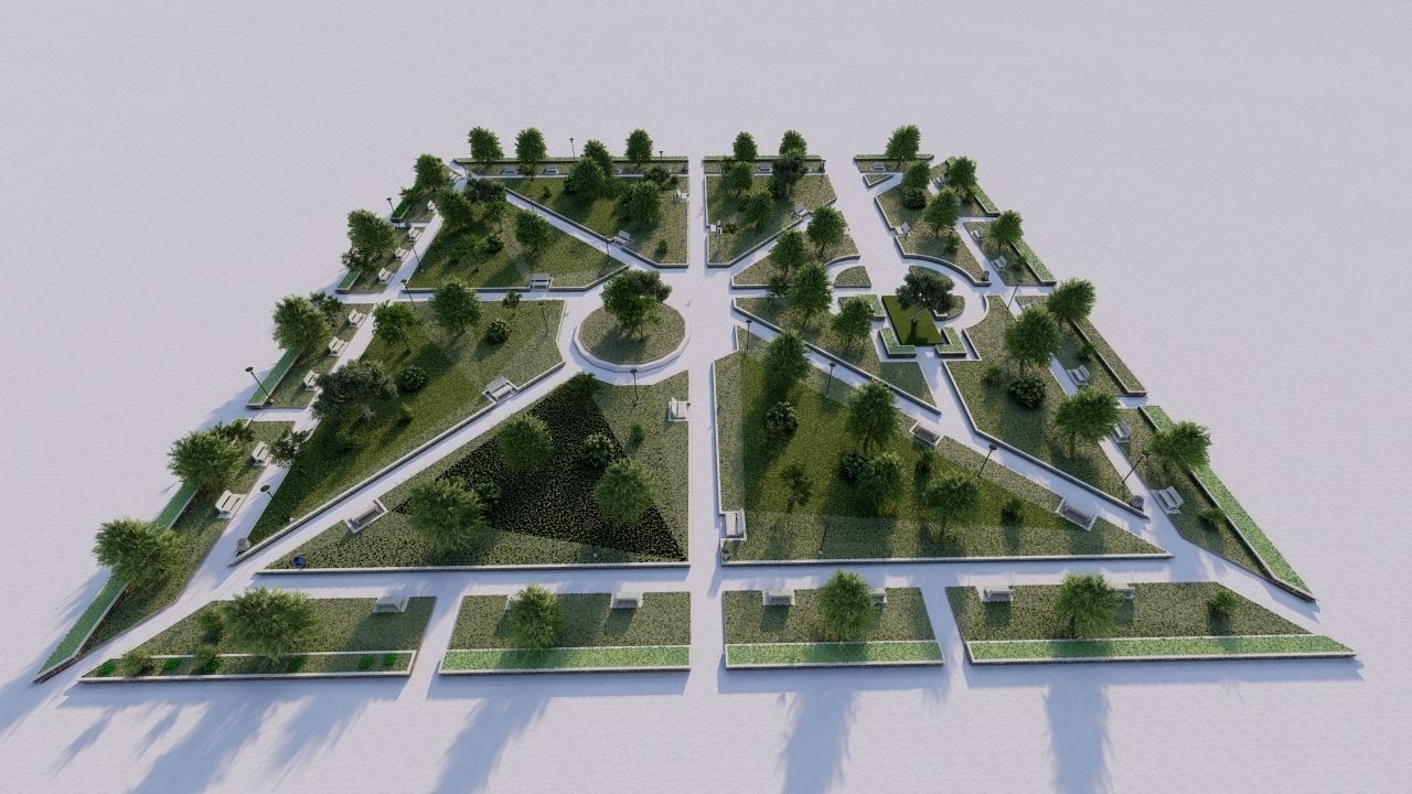 public park-Private Park Landscape 3D model_2