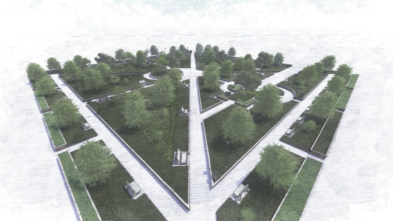 public park-Private Park Landscape 3D model_12