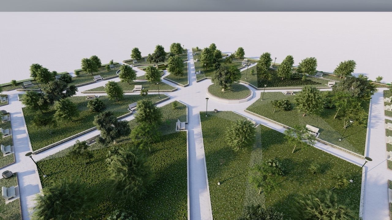 public park-Private Park Landscape 3D model_19