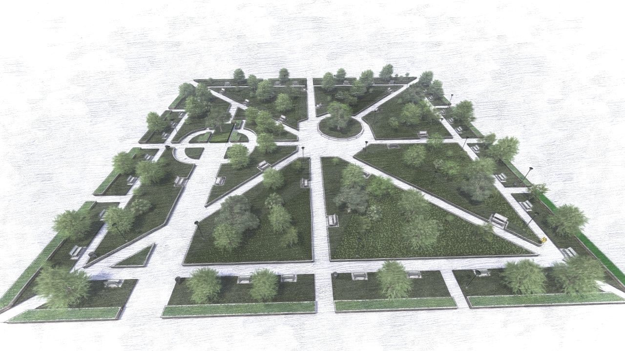 public park-Private Park Landscape 3D model_10