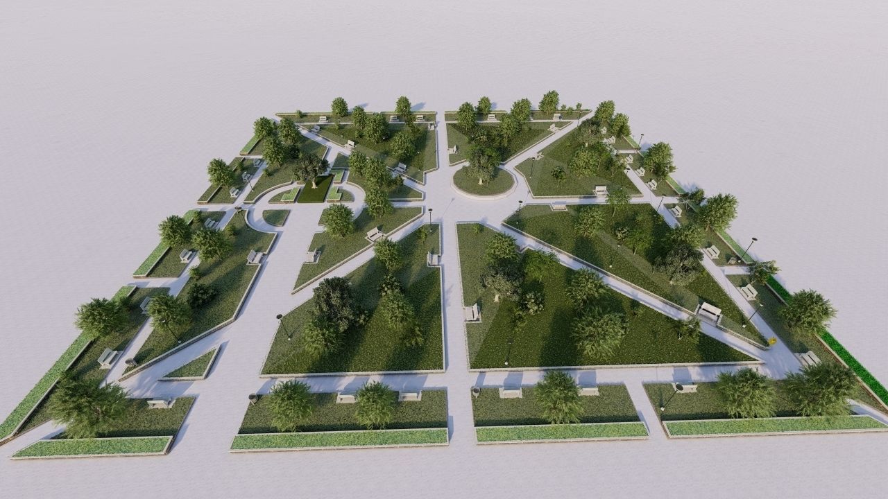 public park-Private Park Landscape 3D model_1