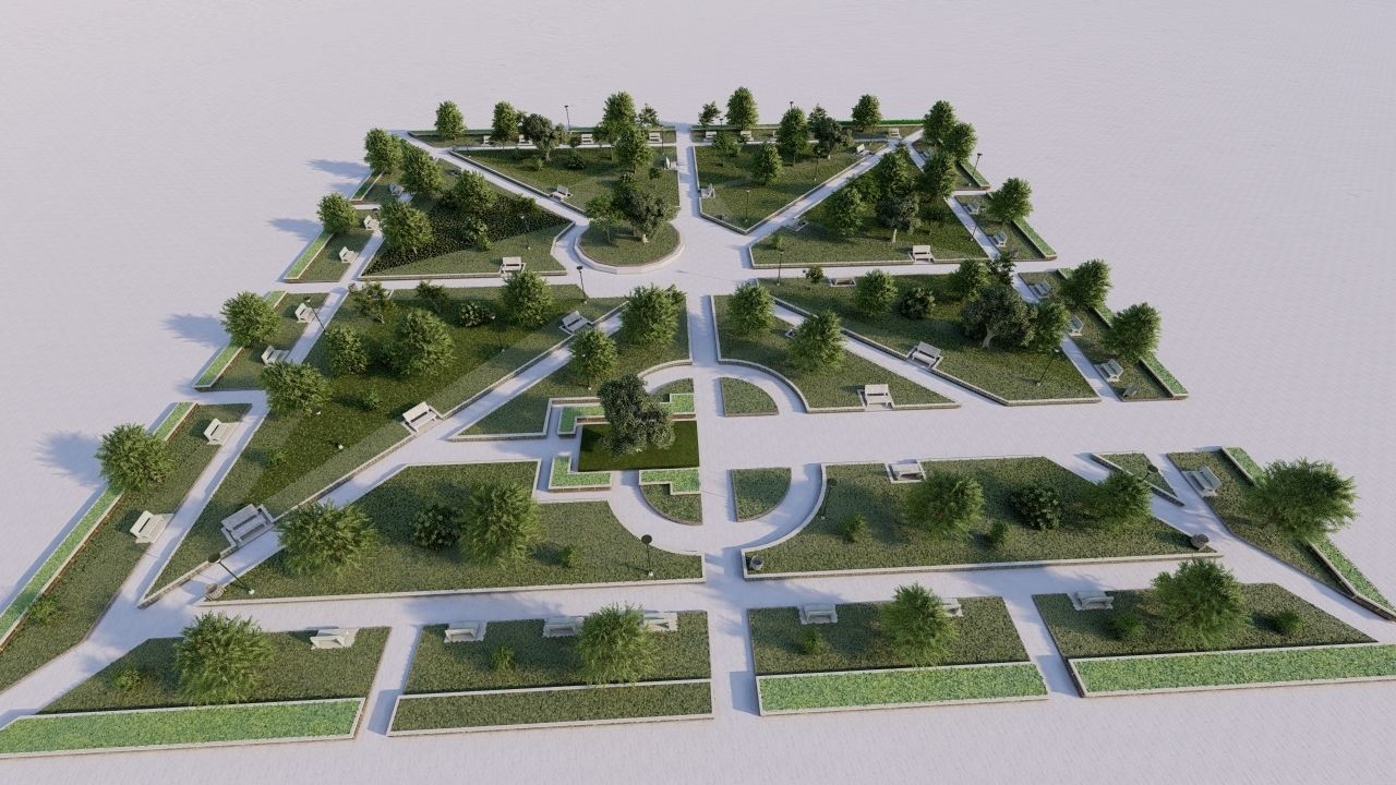 public park-Private Park Landscape 3D model_4