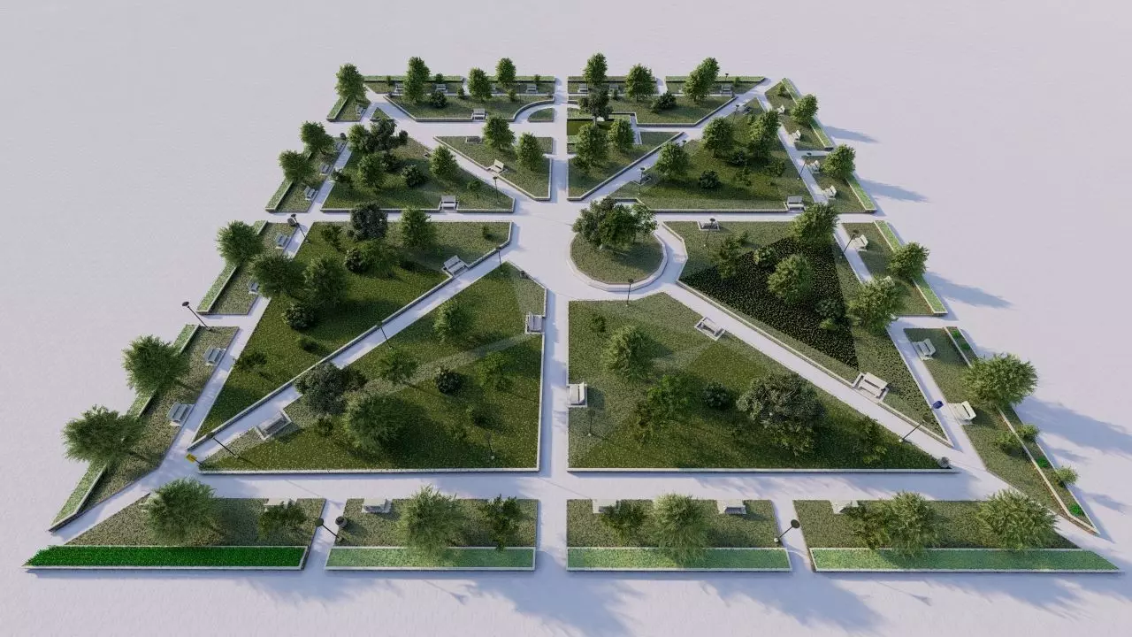 public park-Private Park Landscape 3D model_0