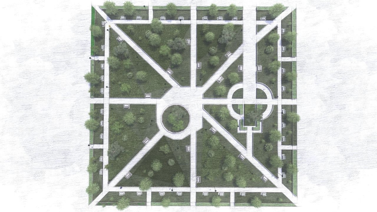 public park-Private Park Landscape 3D model_6