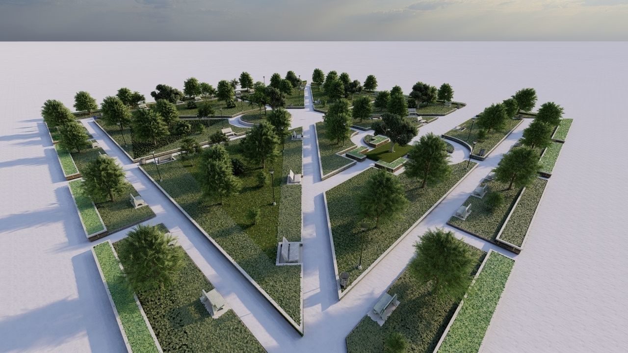 public park-Private Park Landscape 3D model_5