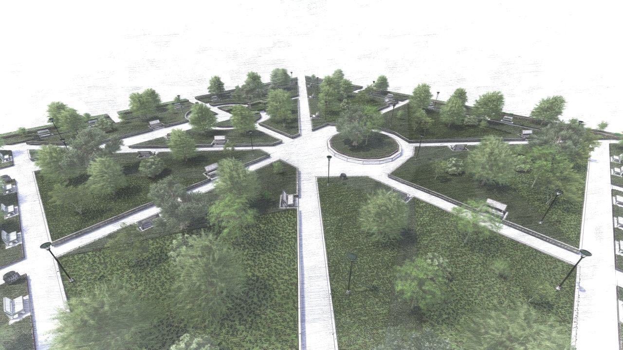 public park-Private Park Landscape 3D model_15