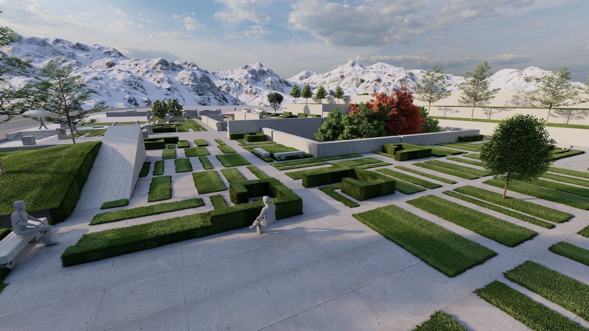 public park-Private Park Landscape 3D model_3