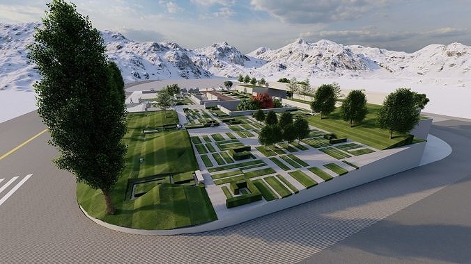 public park-Private Park Landscape 3D model