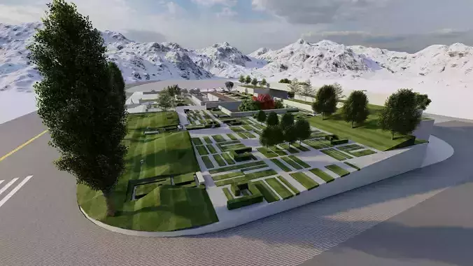 public park-Private Park Landscape 3D model