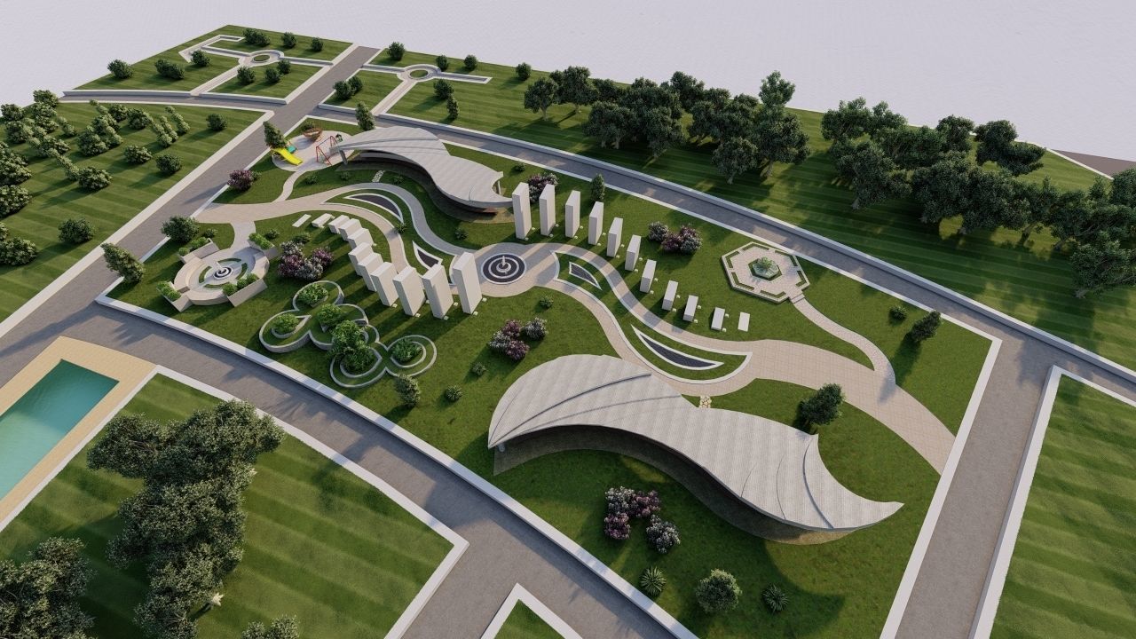 public park-Private Park Landscape 3D model_7