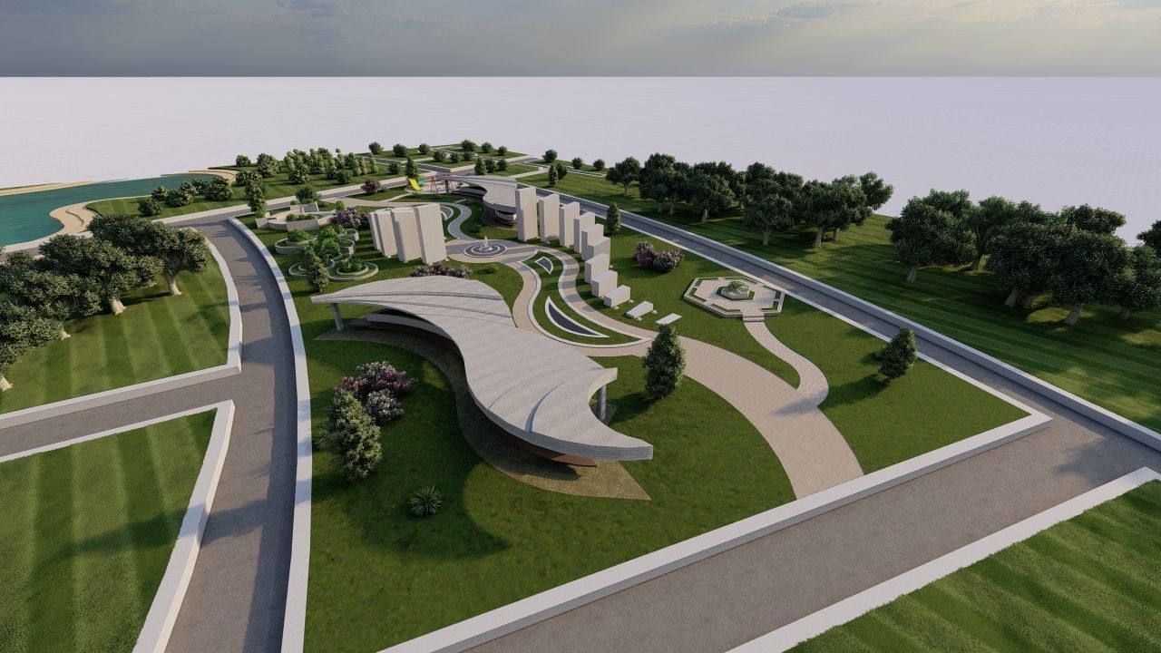 public park-Private Park Landscape 3D model_2