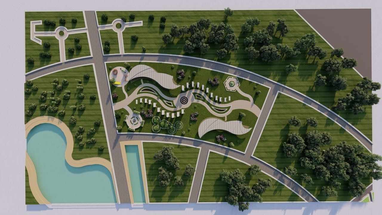 public park-Private Park Landscape 3D model_8