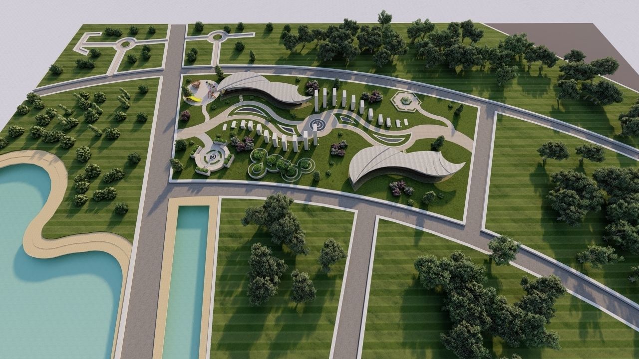 public park-Private Park Landscape 3D model_3