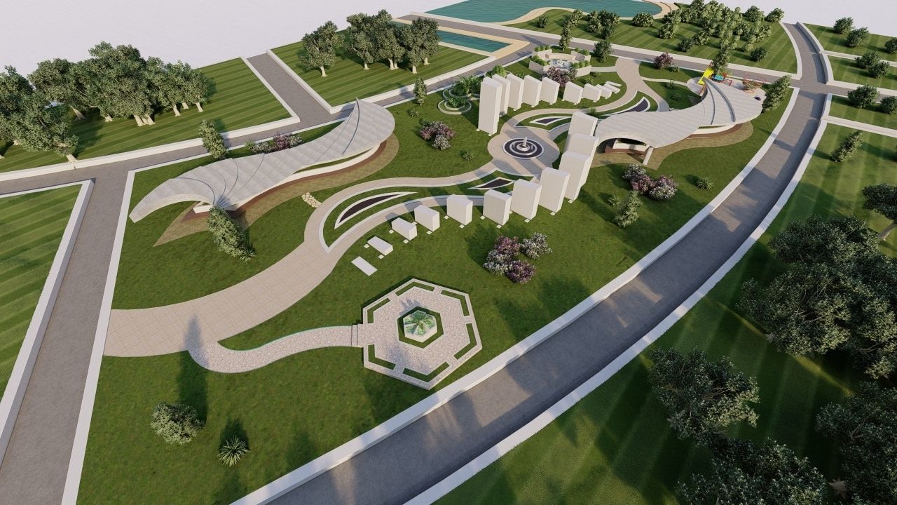public park-Private Park Landscape 3D model_1