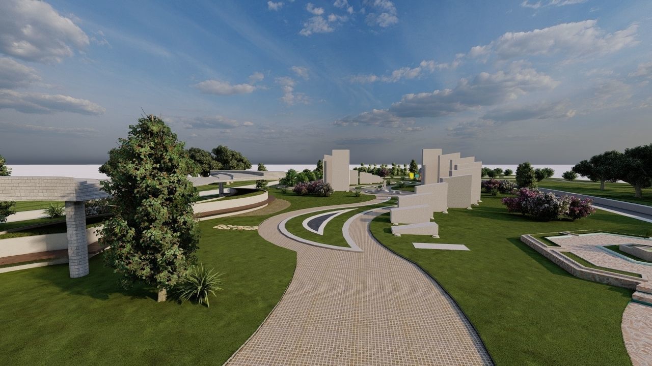 public park-Private Park Landscape 3D model_9