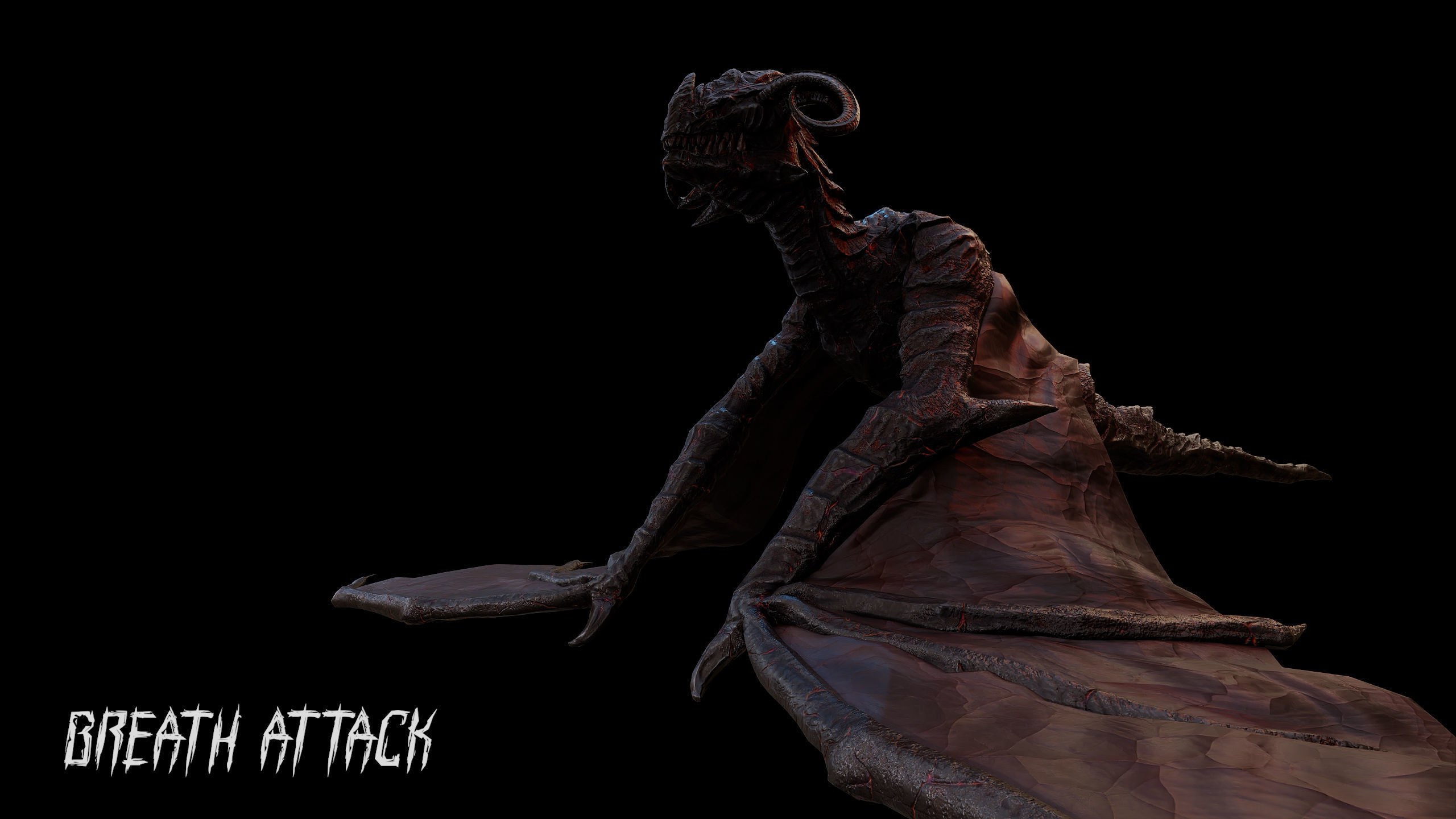 Hell Wyvern - Infernal Dragon Low-poly 3D model_31