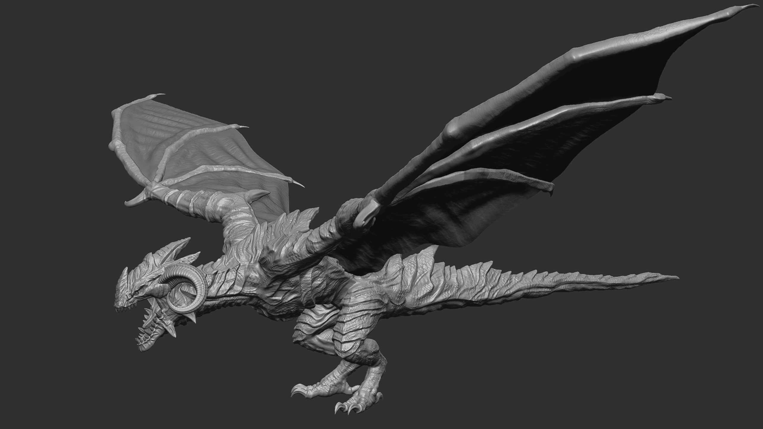 Hell Wyvern - Infernal Dragon Low-poly 3D model_9