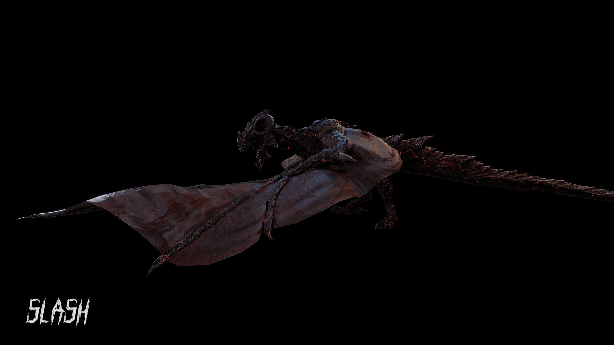 Hell Wyvern - Infernal Dragon Low-poly 3D model_26