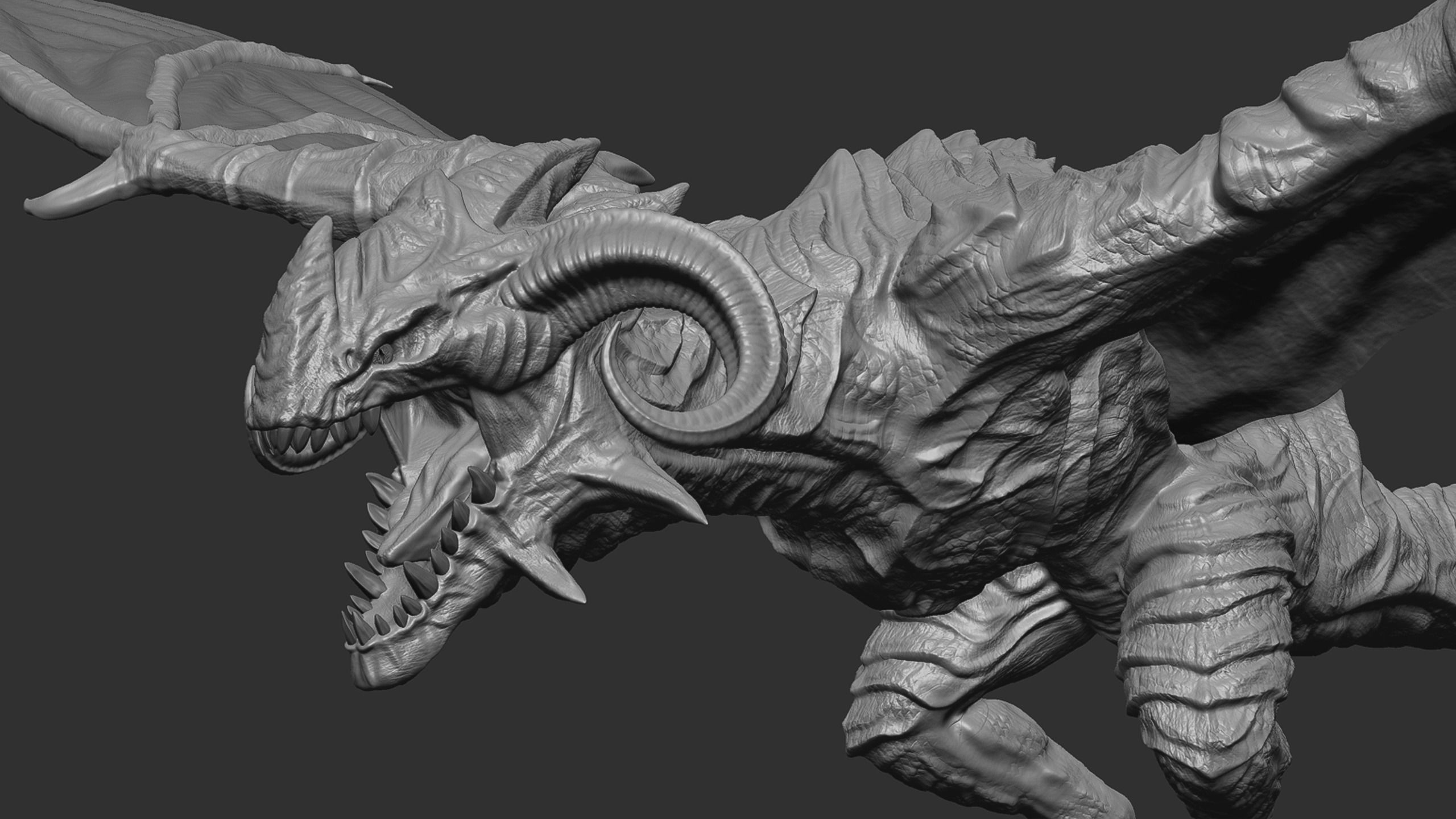 Hell Wyvern - Infernal Dragon Low-poly 3D model_10