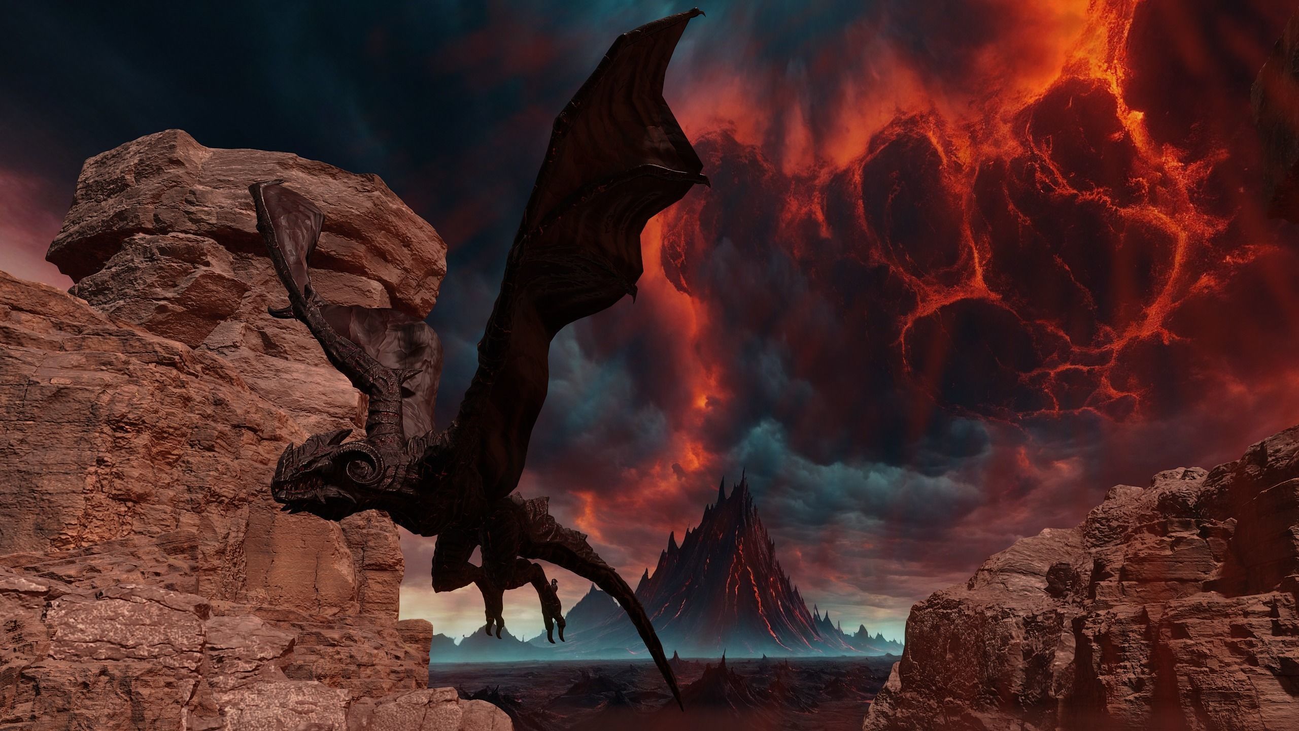 Hell Wyvern - Infernal Dragon Low-poly 3D model_25