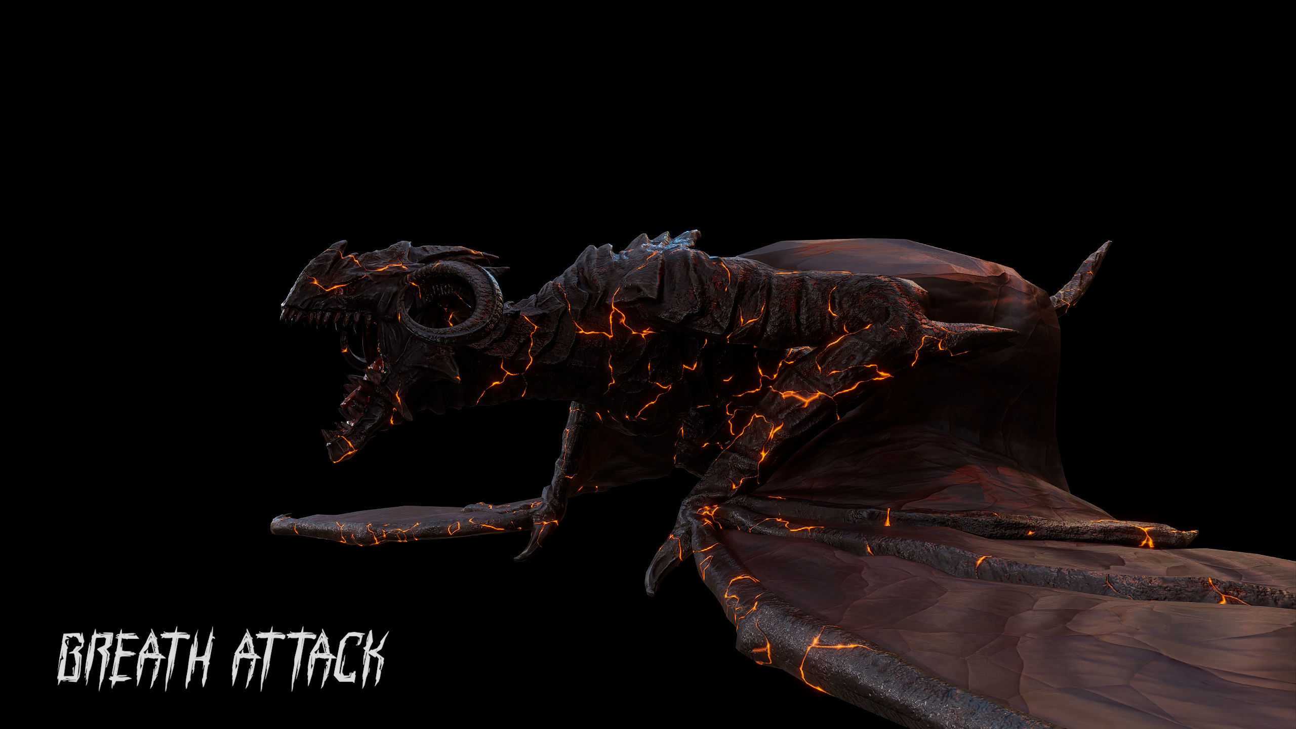 Hell Wyvern - Infernal Dragon Low-poly 3D model_29