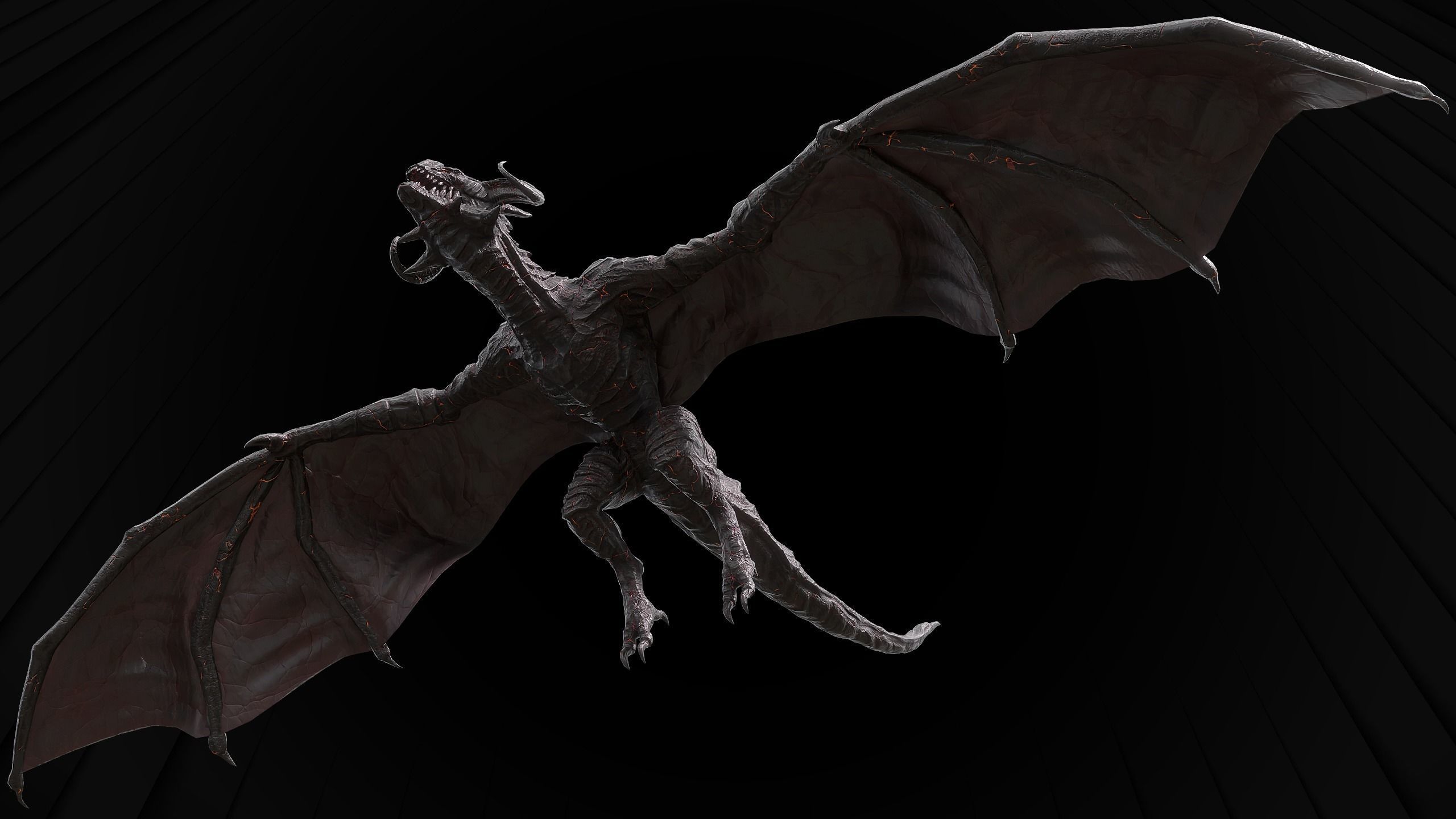 Hell Wyvern - Infernal Dragon Low-poly 3D model_21
