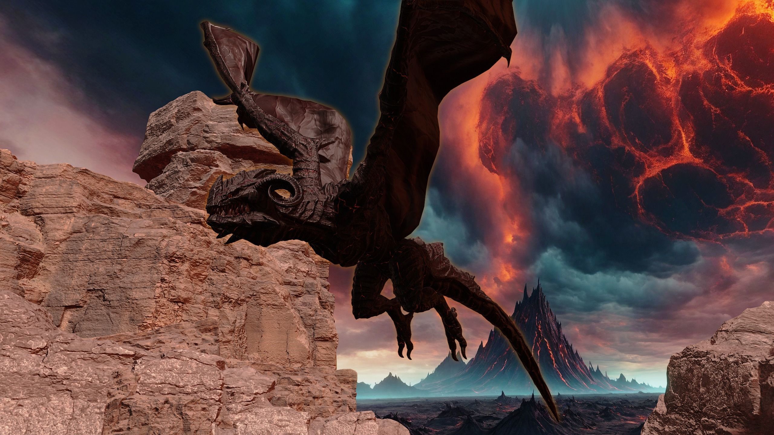 Hell Wyvern - Infernal Dragon Low-poly 3D model_5