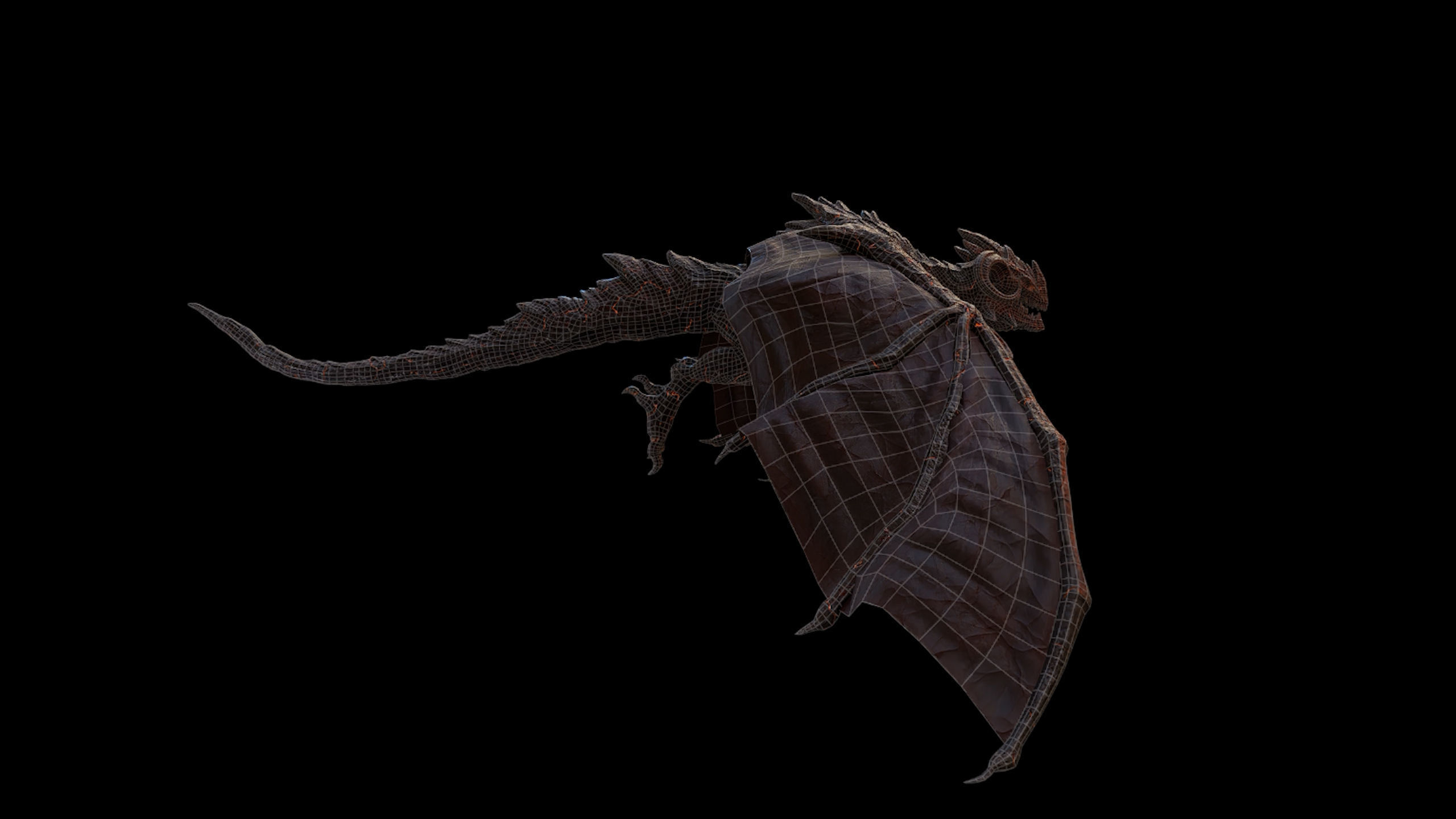 Hell Wyvern - Infernal Dragon Low-poly 3D model_37