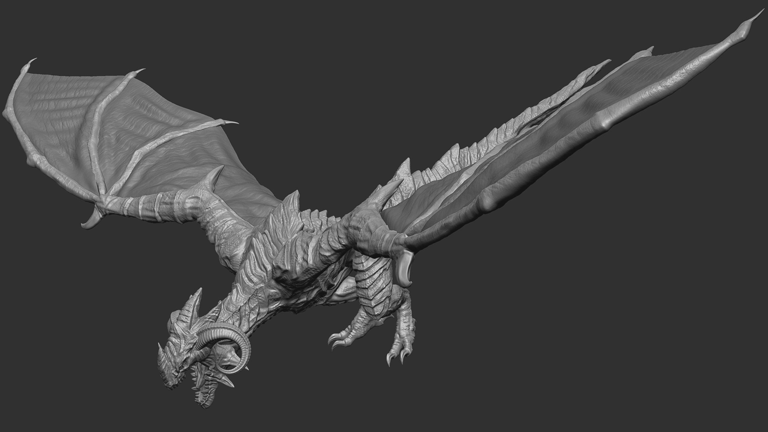 Hell Wyvern - Infernal Dragon Low-poly 3D model_23