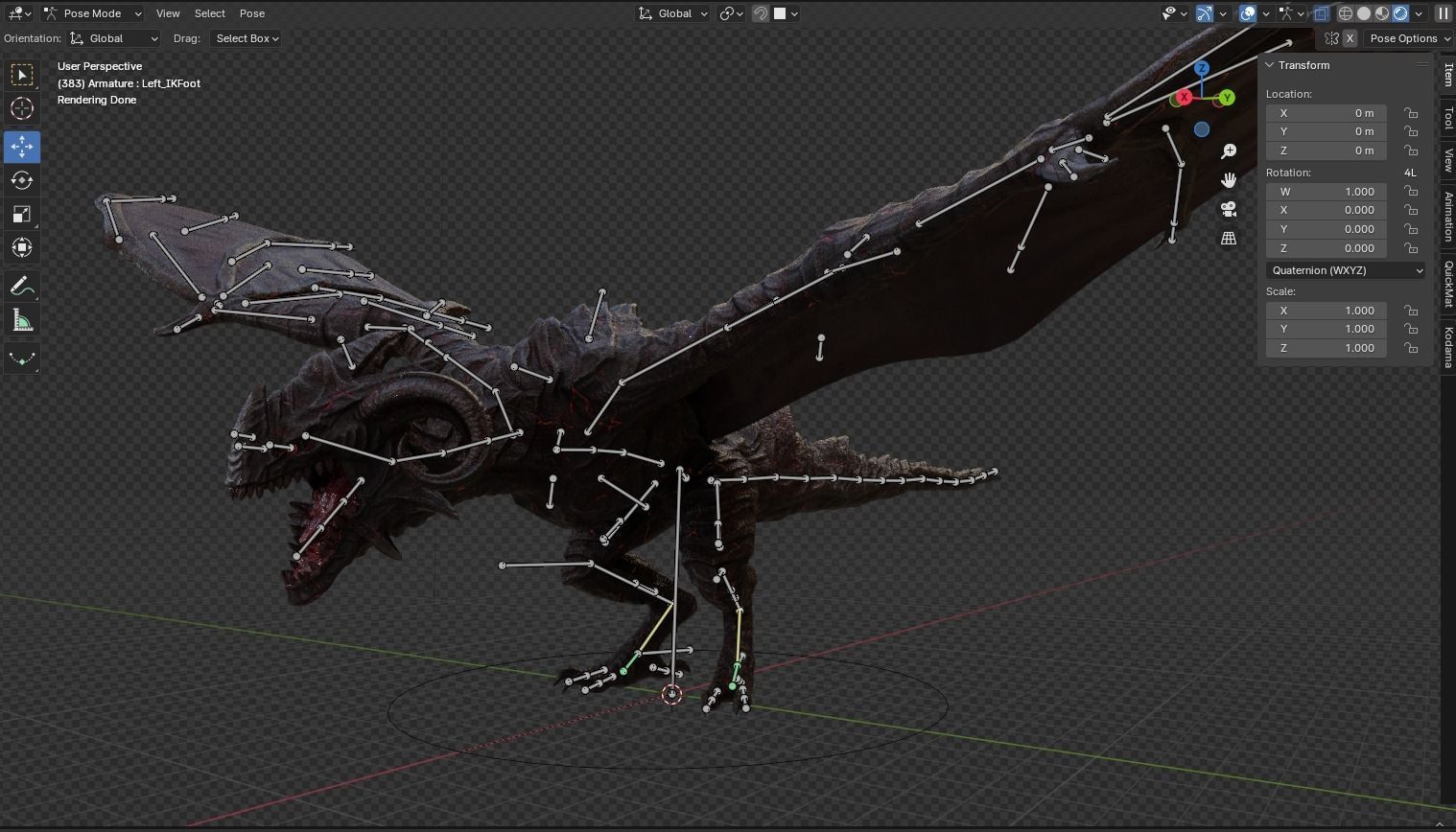 Hell Wyvern - Infernal Dragon Low-poly 3D model_13