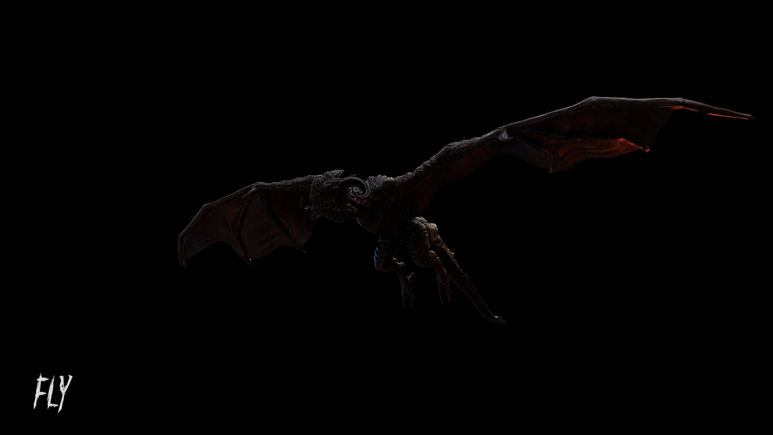 Hell Wyvern - Infernal Dragon Low-poly 3D model_27