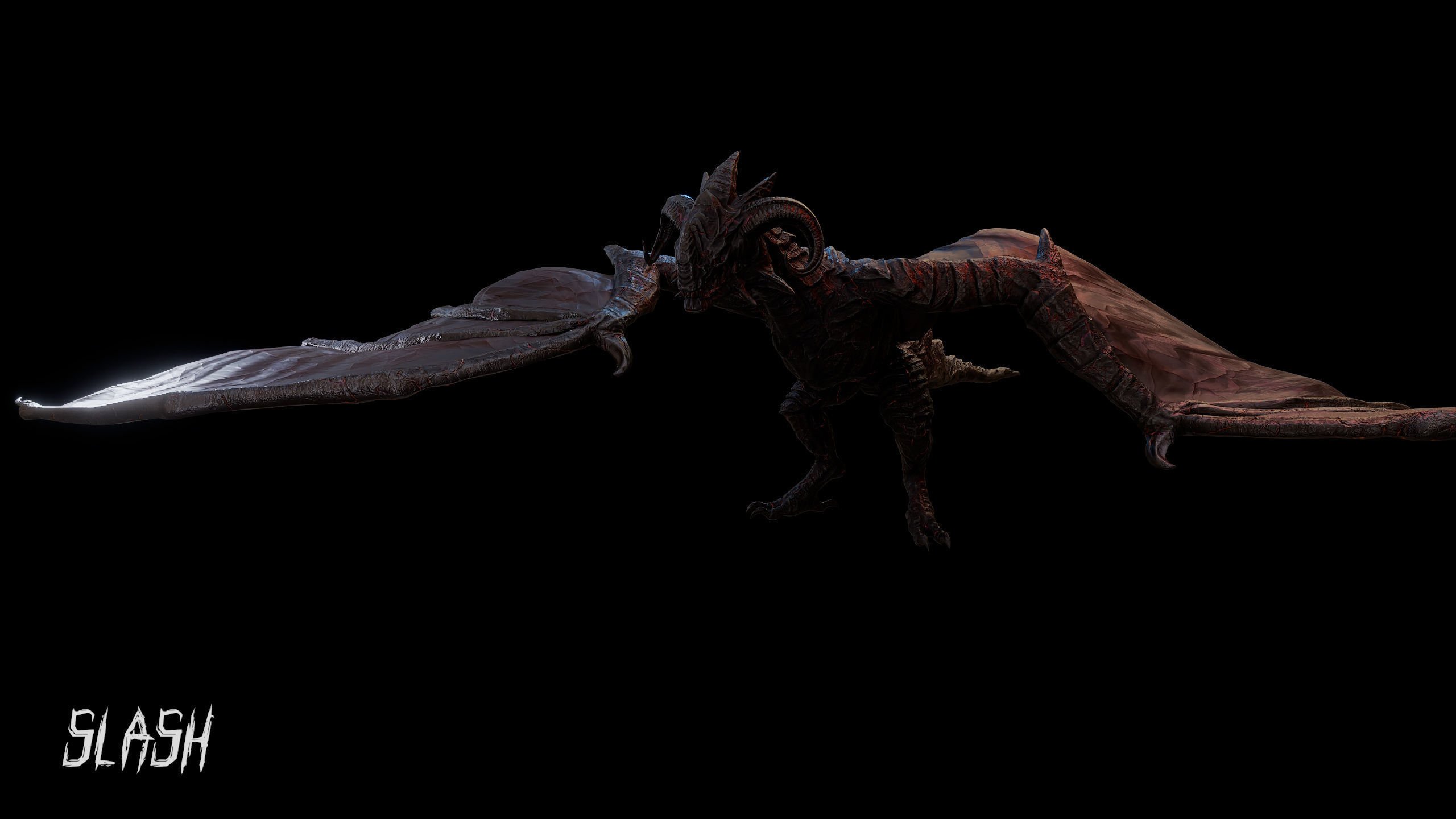 Hell Wyvern - Infernal Dragon Low-poly 3D model_15