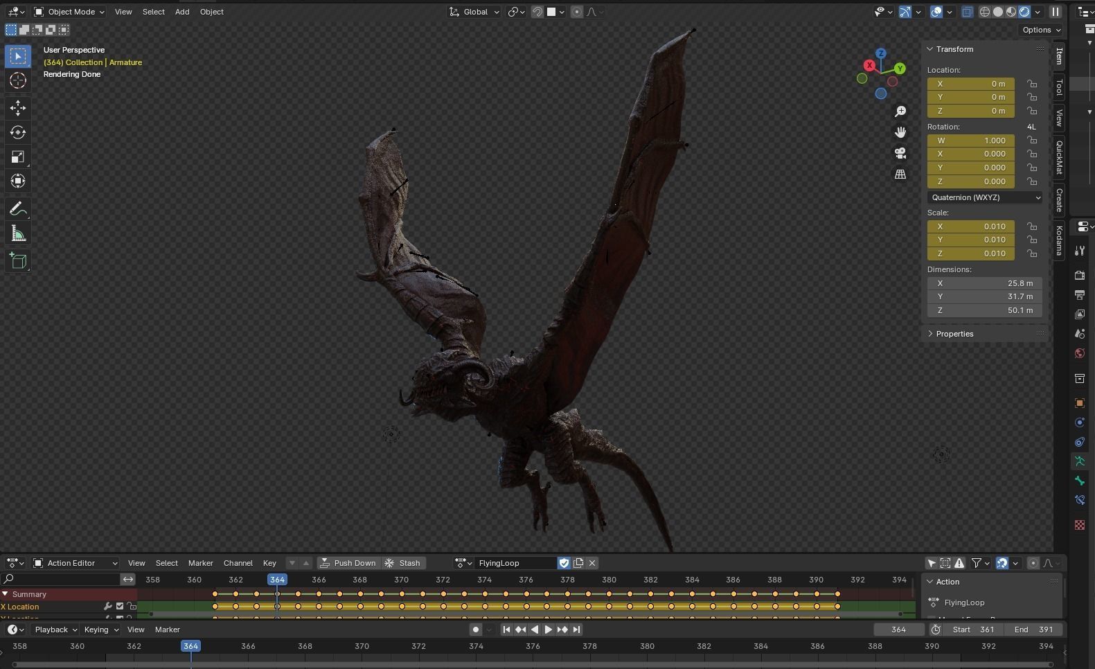 Hell Wyvern - Infernal Dragon Low-poly 3D model_14