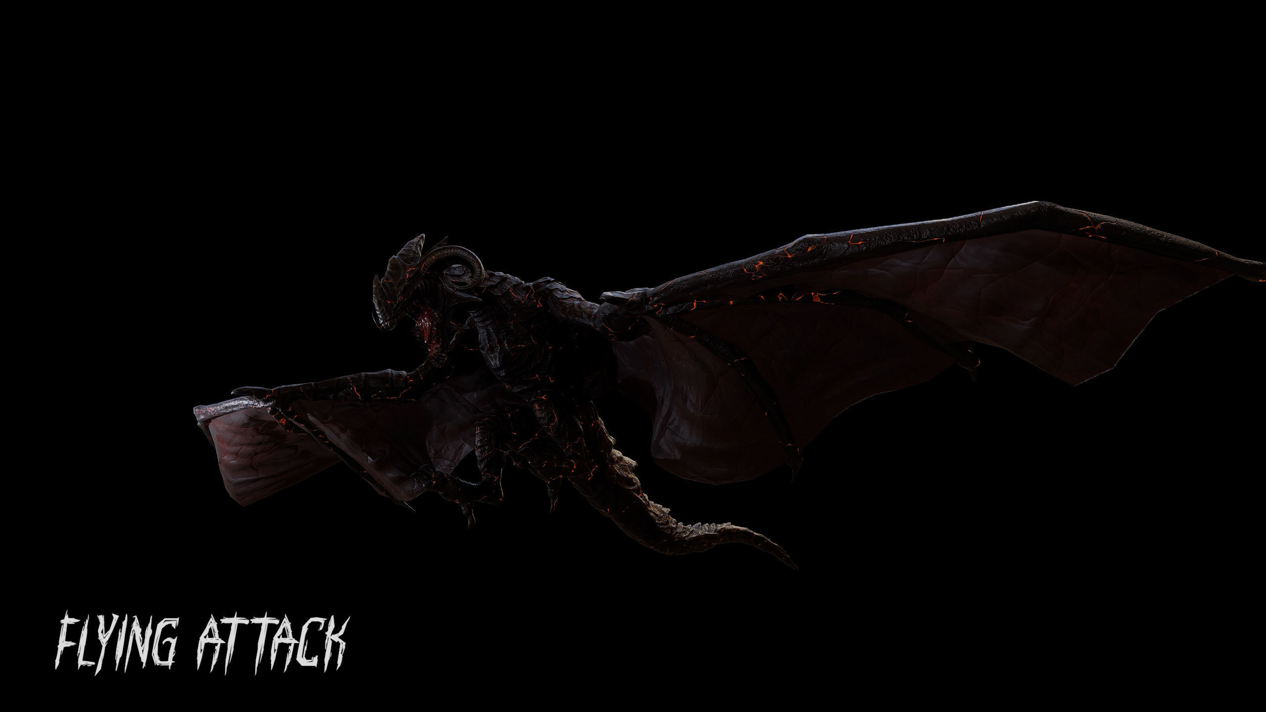 Hell Wyvern - Infernal Dragon Low-poly 3D model_32