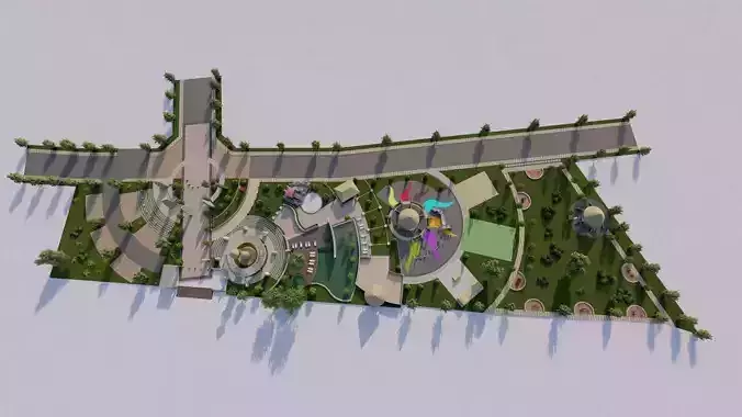 public park-Private Park Landscape 3D model
