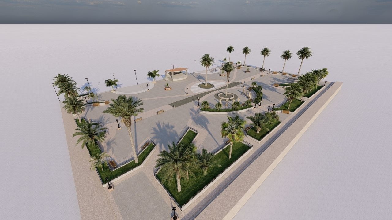 public park-Private Park Landscape 3D model_2