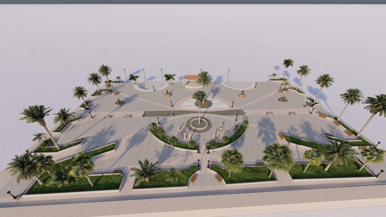 public park-Private Park Landscape 3D model_7