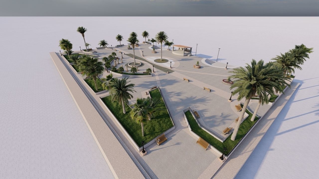 public park-Private Park Landscape 3D model_6