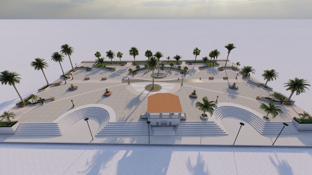 public park-Private Park Landscape 3D model_4