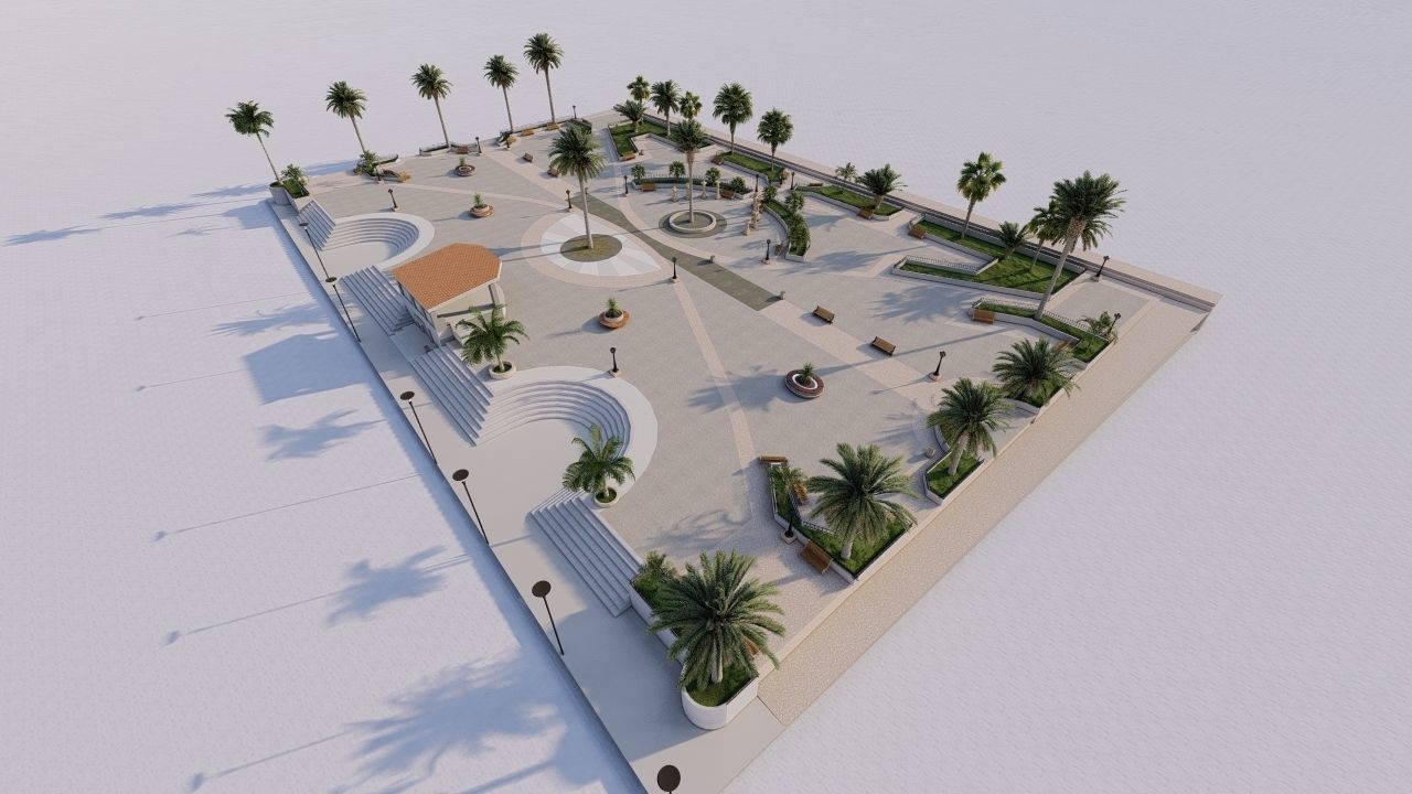 public park-Private Park Landscape 3D model_1