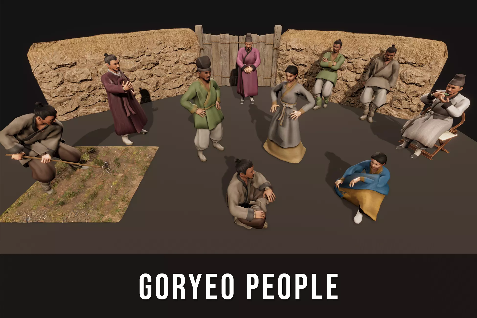 Korea Goryeo People Low-poly 3D model_0