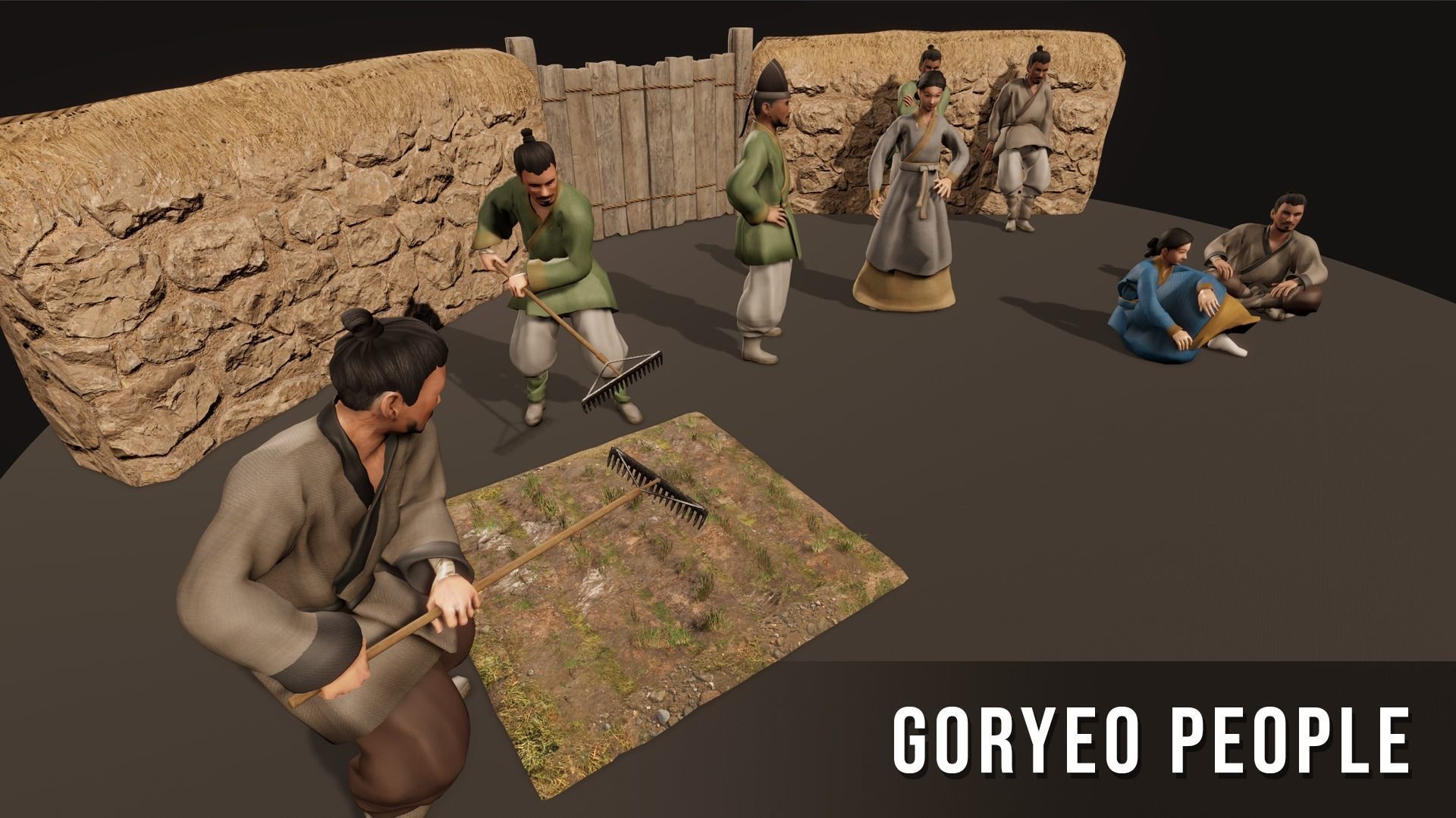 Korea Goryeo People Low-poly 3D model_3