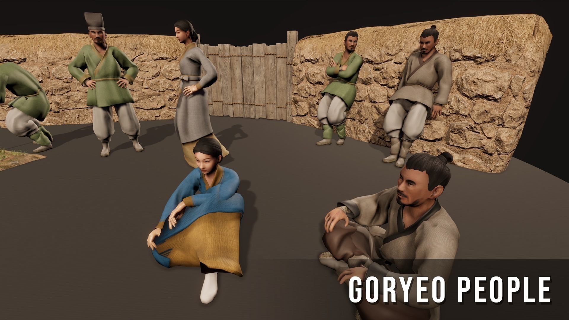 Korea Goryeo People Low-poly 3D model_2