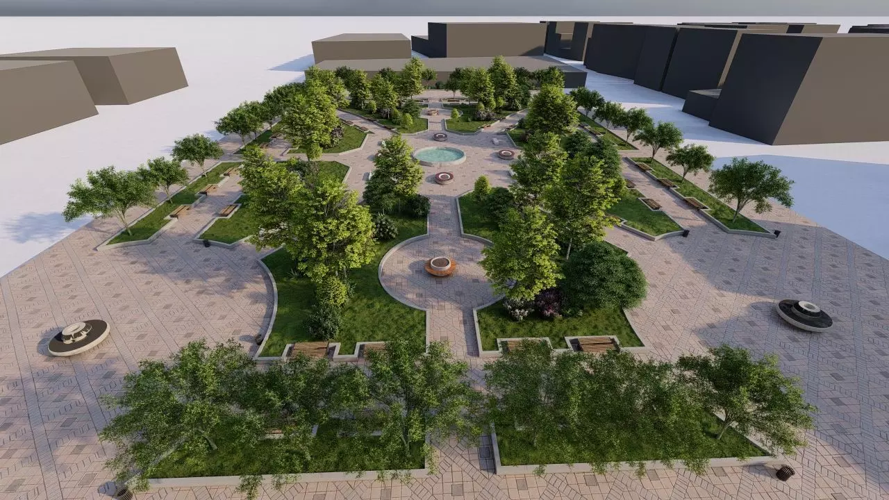 public park-Private Park Landscape 3D model_0